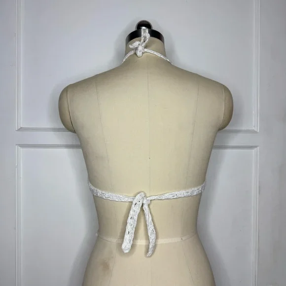 White crochet halter top - Picture 3 of 4